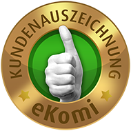 Ausgezeichnet durch das eKomi Siegel Bronze!